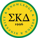 Sigma Kappa Delta logo with text on a yellow background